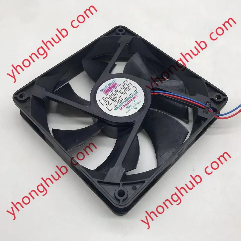 MECHATRONICS 2 와이어 서버 냉각팬 G1225H24B DC 24V 0.270A 120x120x25mm