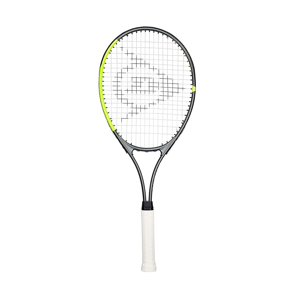 Dunlop Sports SX 27 테니스 라켓, 4-3/8인치 그립, 옐로우/그레이 사전 장착, 스트링 - 상품 이미지