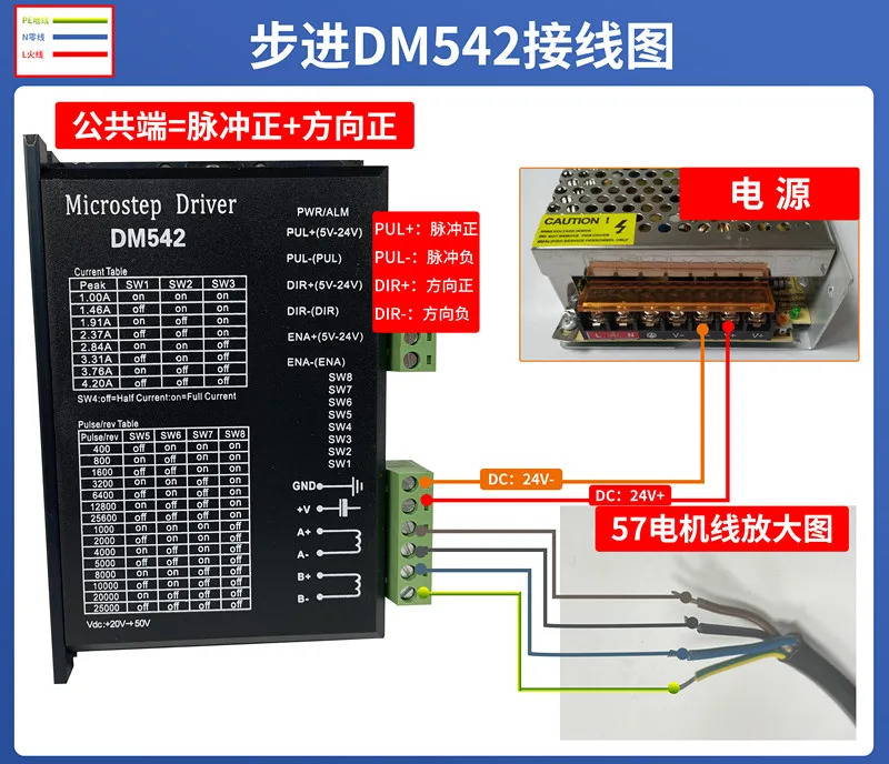 57/86 스테퍼 모터 세트 2상 3상DM542/860 제어 드라이버 TB6600 토크