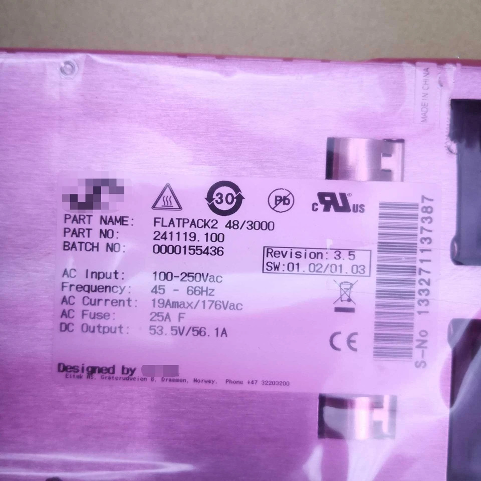 ELTEK 고효율 전원공급장치 정류기 모듈FLATPACK2 48/3000 100-250V 19Amax 176Vac 53.5V 56.1A 신