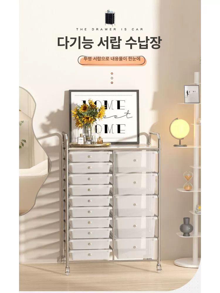 정리함 수납함 미용실카트 바퀴 도구 헤어샵 피부샵 업소용 이동식트롤리 서랍형 - 상세 이미지 3