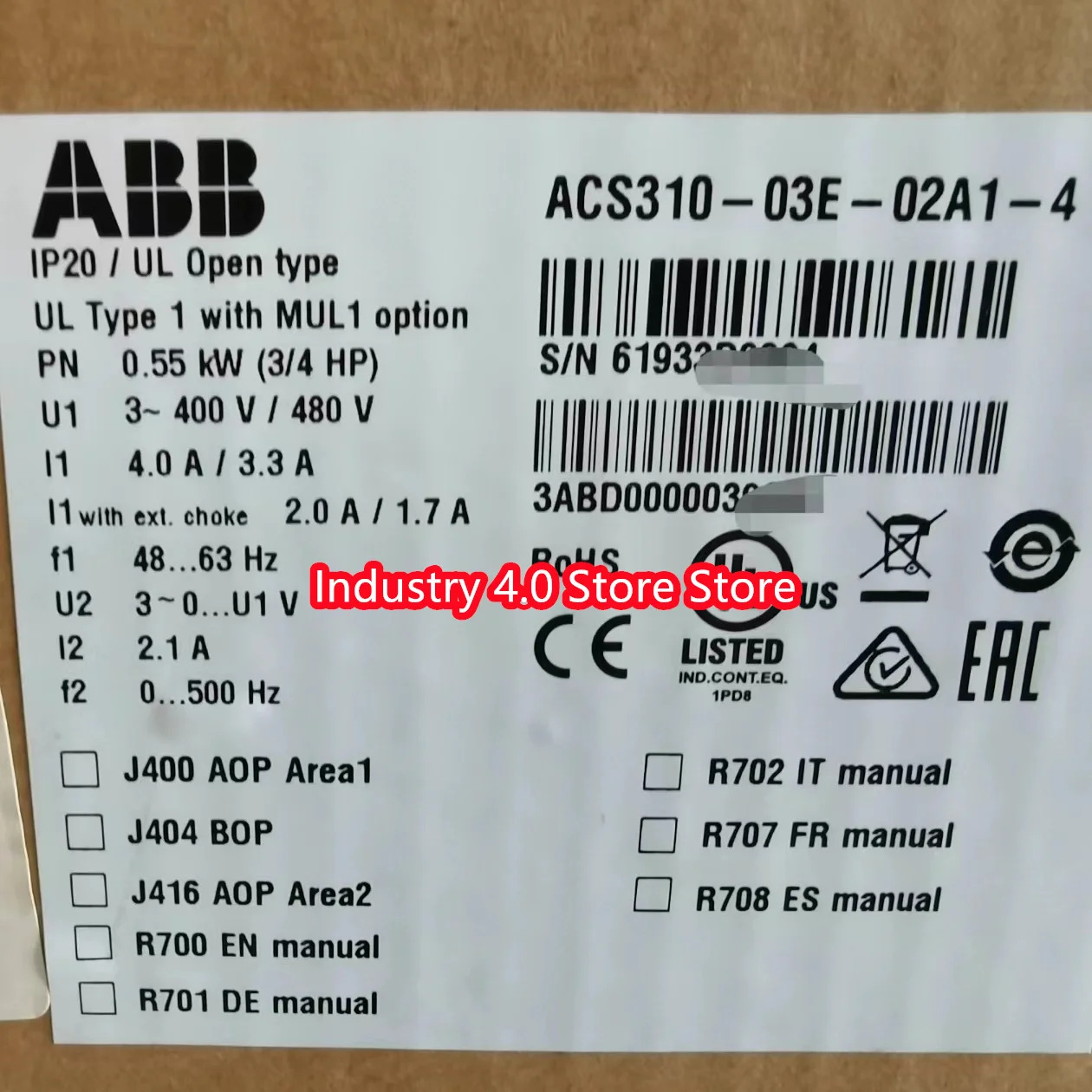 VCS310-03E-08A0-43AUA0000039631