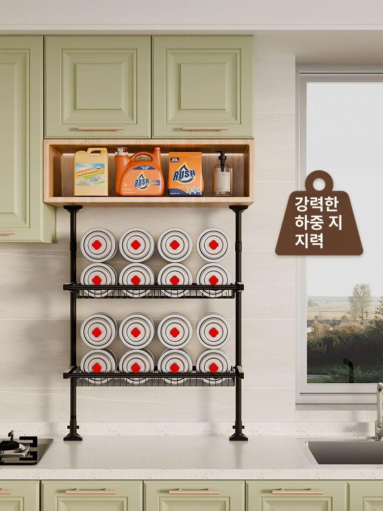 선반 대형식기건조대 랙 무타공 부착식 보관함 식기정리대 바구니 거치대 컵걸이 - 상세 이미지 4