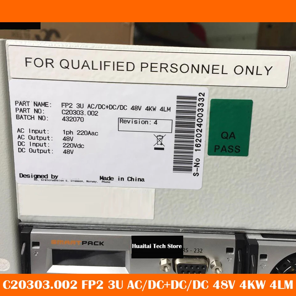 Eltek 임베디드 전원 시스템고속 작동 C20303.002 FP2 3U AC/DC DC/DC 48V 4KW 4LM