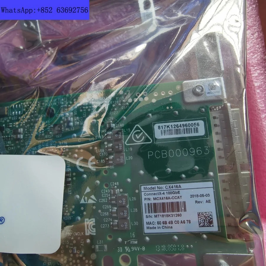 MCX415 네트워크 카드 416A-GCAT/MCX416A-CCAT 50/100Gbe