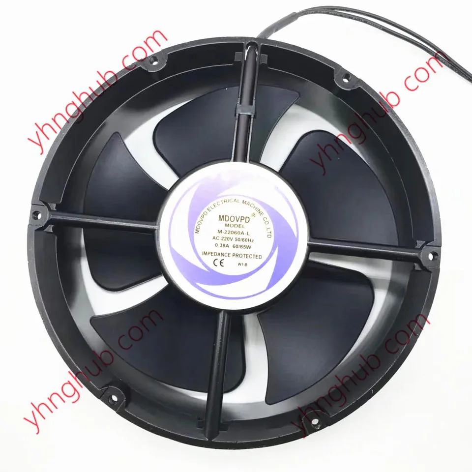 MDOVPD M-22060A-L 2 와이어 서버 라운드 냉각팬 AC 220V 0.38A 220x60mm