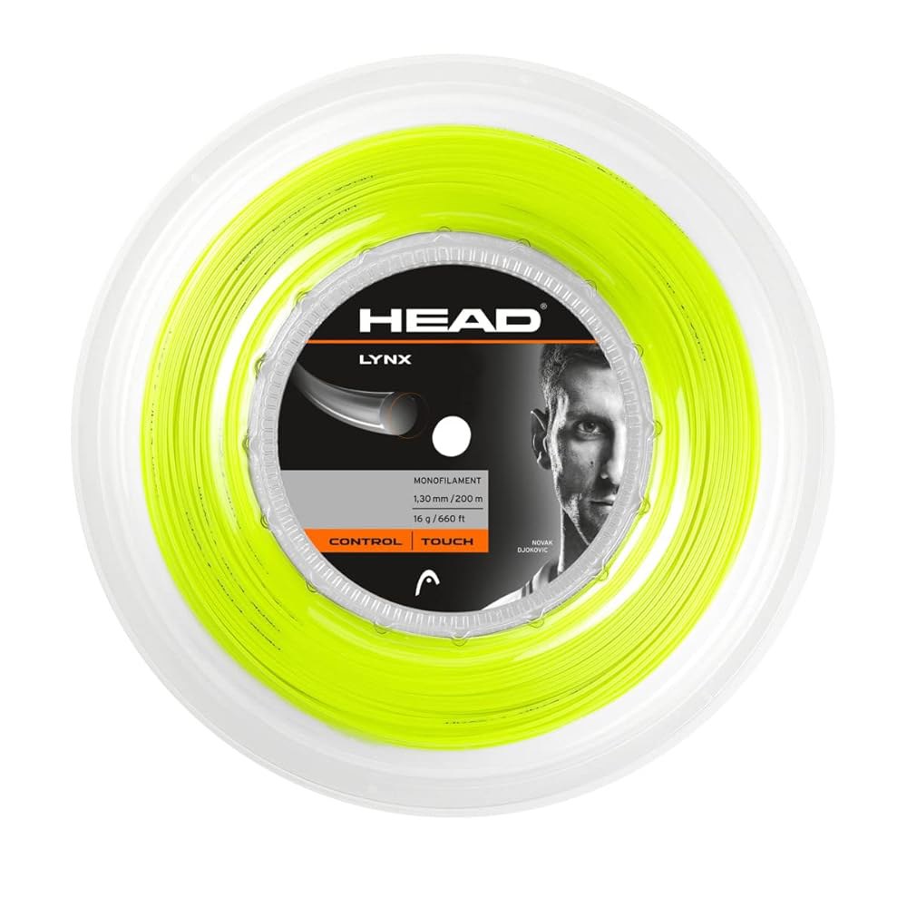 HEAD Lynx 테니스 라켓 스트링 160m(660피트) 네온 모노필라멘트 16게이지 - 스트링, 옐로우 17 Gauge Anthracite - 상세 이미지 2