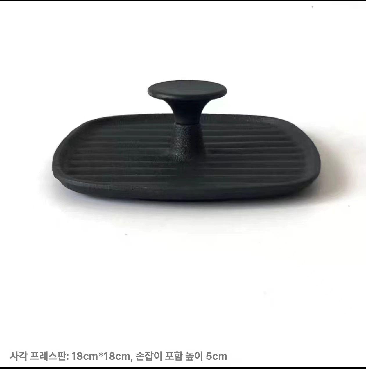원형 파니니 그릴후라이팬 패티 누름판 구이 무쇠그릴프레스 버거 고기 도구 클래식 - 상세 이미지 5