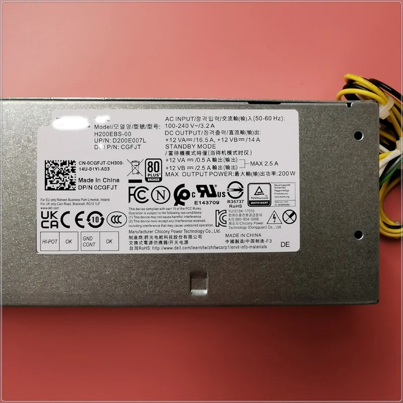 6 4Pin 전원 어댑터 OptiPlex 7050 7060 7070 3050 3070 3060 200W PSU 0CGFJT 04FHYW 0WRN7C 0YC76R