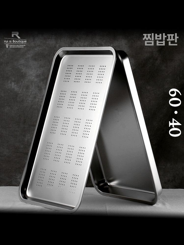 스테인레스 대형트레이 대형쟁반 사각쟁반 식당 오봉 사각트레이 빵 스탠쟁반 보관 - 상세 이미지 3