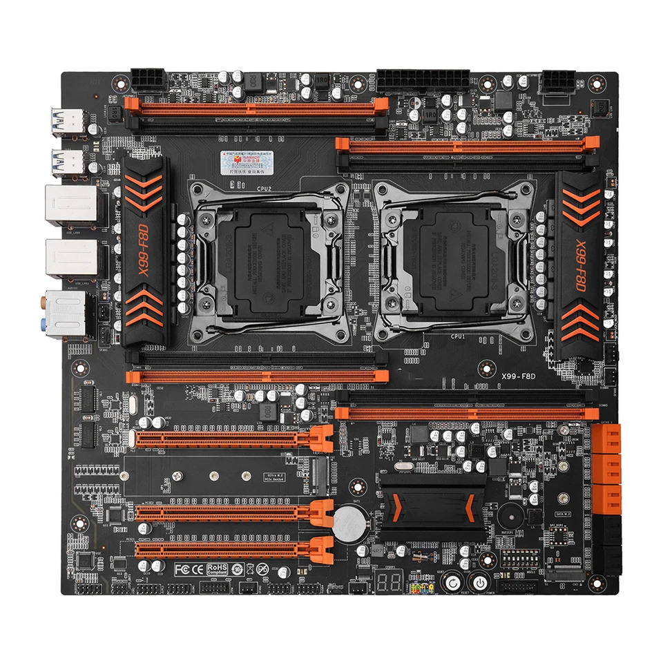 HUANANZHI 마더보드X99 F8D 듀얼 CPU X99 LGA 2011-3 E5 V3 DDR4