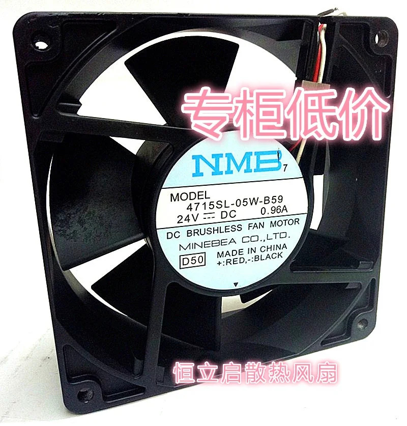 NMB-MAT 3 선 서버 냉각팬 4715SL-05W-B59 D50 DC 24V 0.96A mm