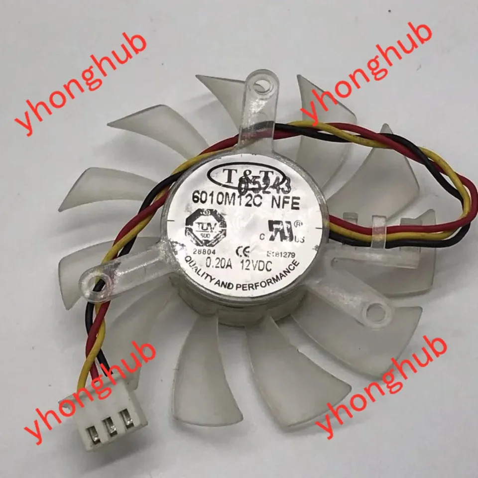 T 6010M12C NFE DC 12V 0.20A 55 mm 직경 C. T. 3 와이어 서버 프레임리스 냉각팬 39mm