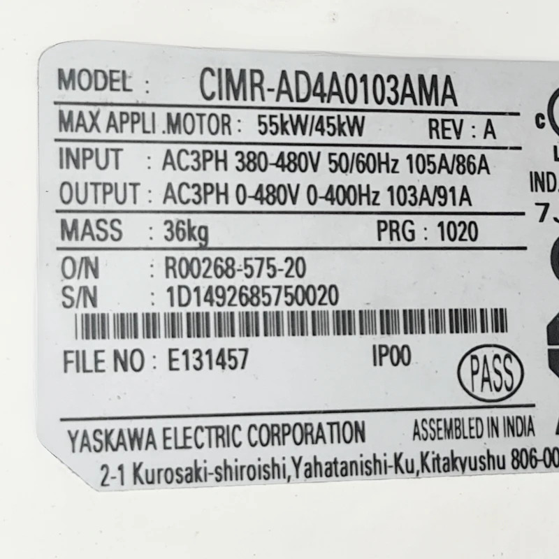 새 Yaskawa CIMR-AD4A0103AMA 인버터