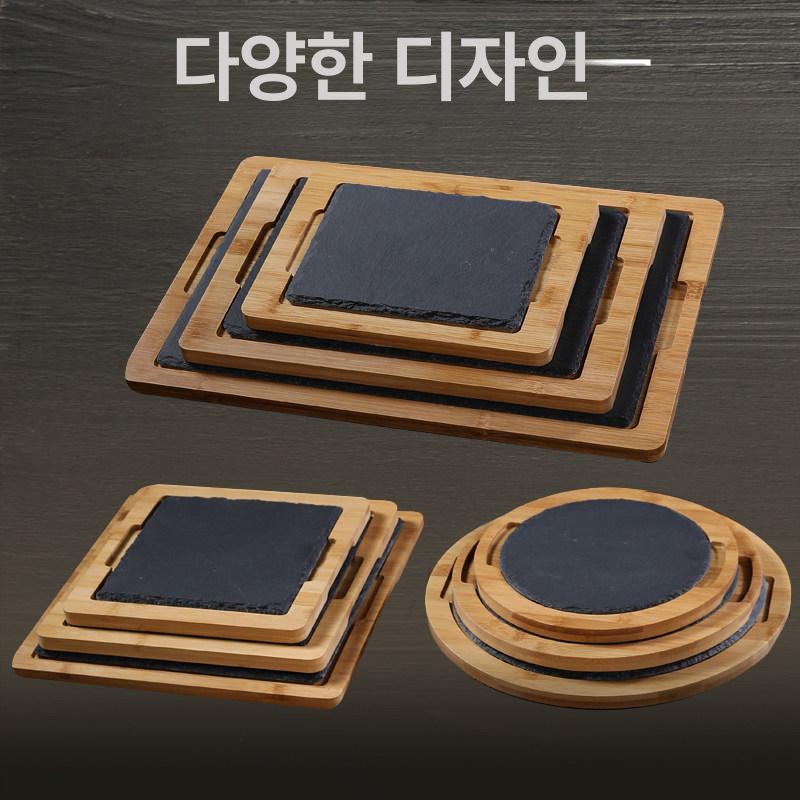 미니 돌판 가정용 업소용 원형 불판 고기 스테이크 사각구이판 캠핑용 구이팬 구이용 - 상세 이미지 4