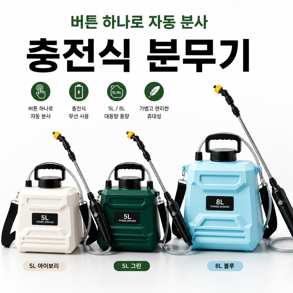 데일리콤프 무선 전동 분무기 5L 충전식 압축 원예용 농약 살포기 이미지 8