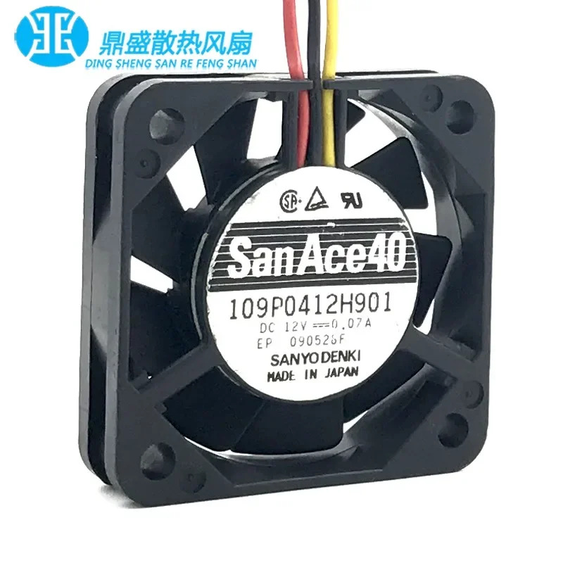 SANYO Denki 3 선 서버 냉각팬 109P0412H901 DC 12V 0.07A mm