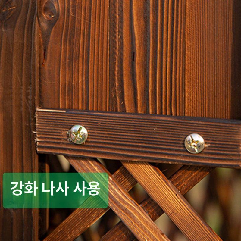 울타리형 화분진열대 나무 빈티지 인테리어 화분정리대 거치대 스탠드 화분선반 - 상세 이미지 3