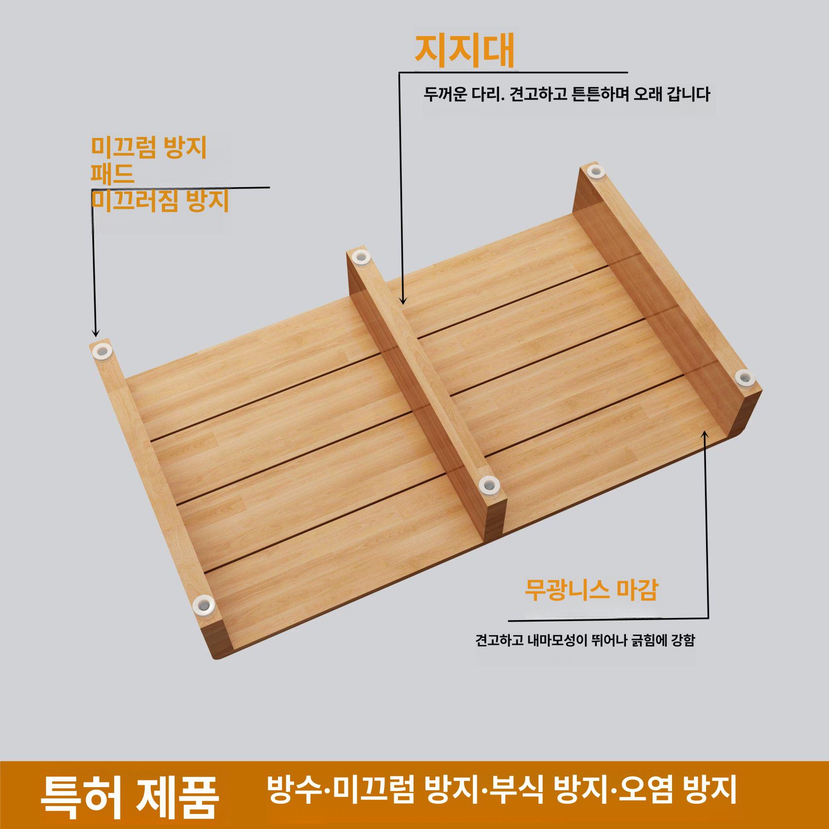 소형 스텝 원목발판 나무 사각 주방발판 현관발판 발받침대 다용도발판 - 상세 이미지 5