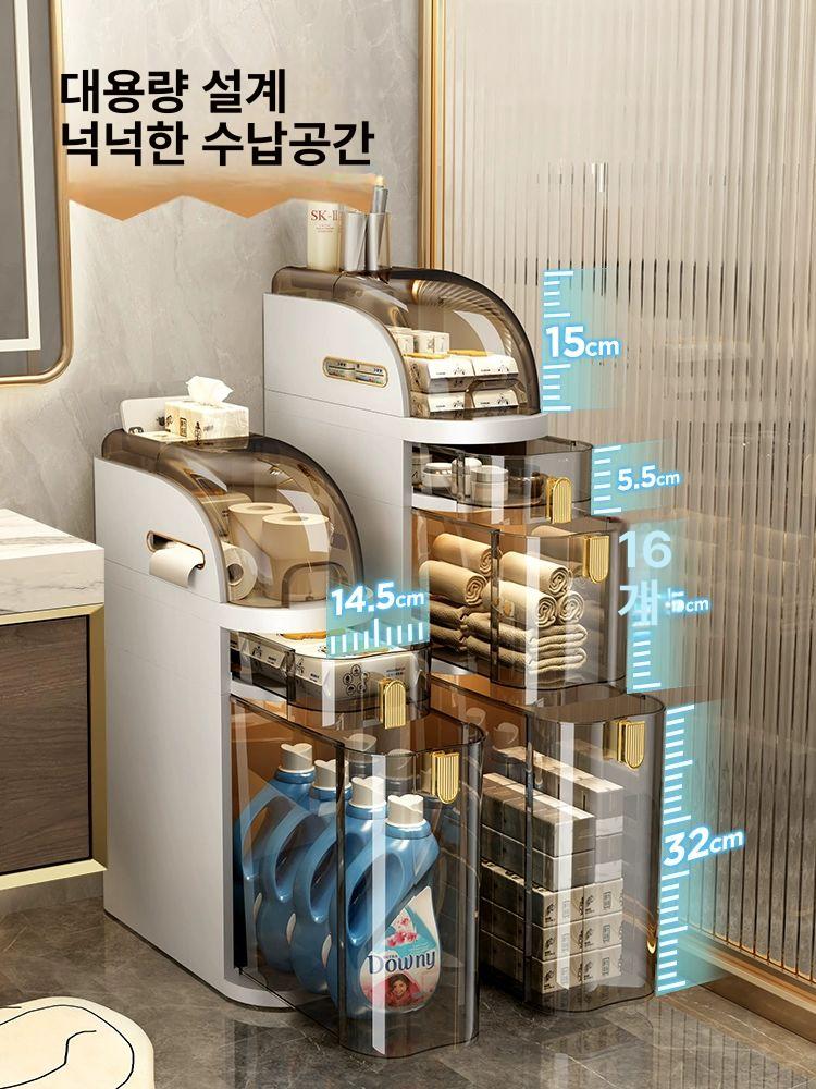 슬림 틈새수납장 슬라이드 수납함 폭좁은수납장 서랍장 보관함 미닫이수납장 - 상세 이미지 4