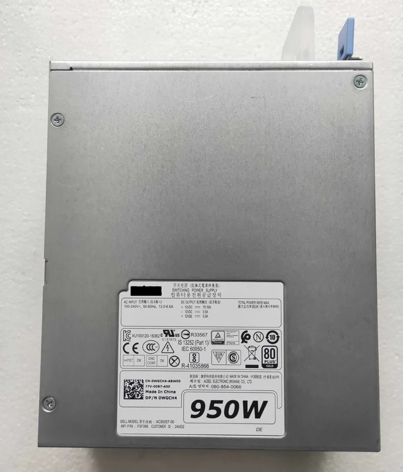 정밀 T5820 T7820 T5920 스위칭 전원공급장치 WGCH4 0WGCH4 AC950EF-00 CXV28 0CXV28 H950EF-00 950W PSU