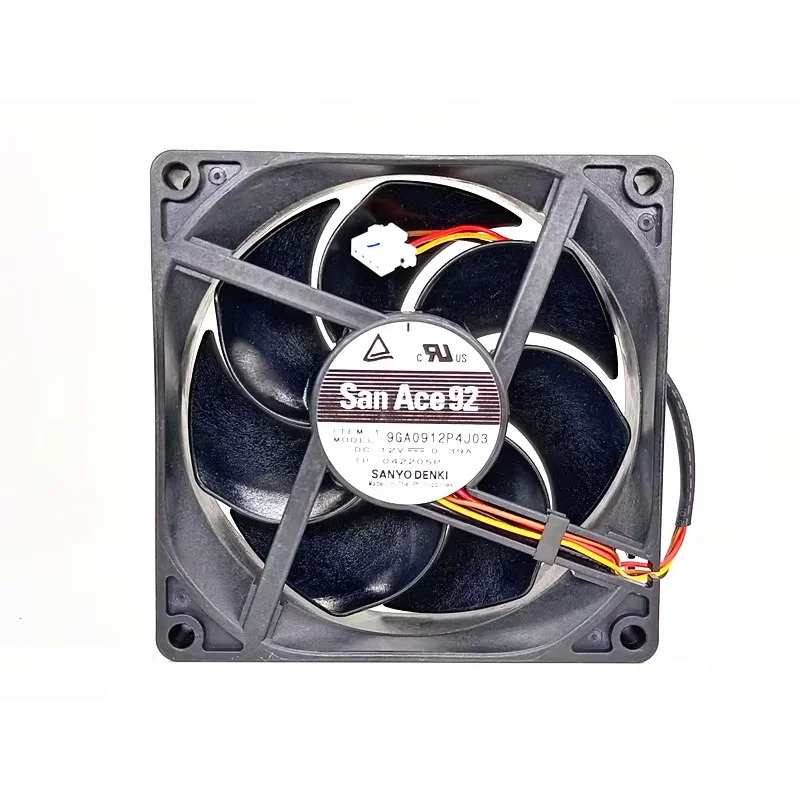 Sanyo Denki 4 와이어 서버 냉각팬 9GA0912P4J03 DC 12V 0.39A 92x92x25mm