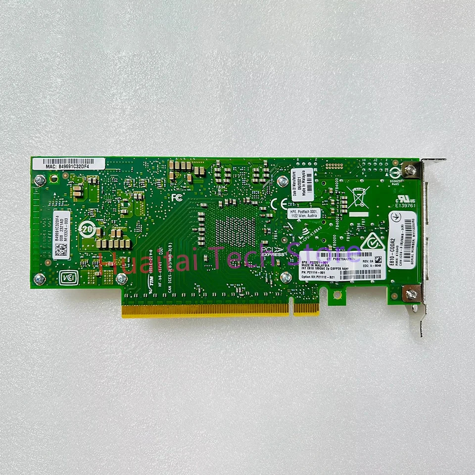 hp호환E 100Gb QSFP28 듀얼 포트기가비트 네트워크 어댑터 P21112-B21 P21114 E810-CQDA2