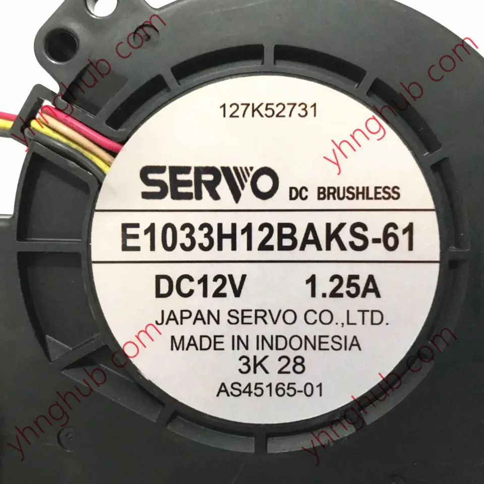 서보 E1033H12BAKS-61 DC 12V 1.25A 97x97x 4 와이어 서버 냉각팬