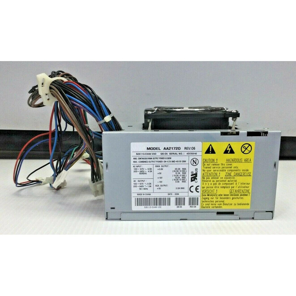 후지츠 S26113-E448-V30 Astec AA21720 스위칭 전원공급장치 250W 20 핀
