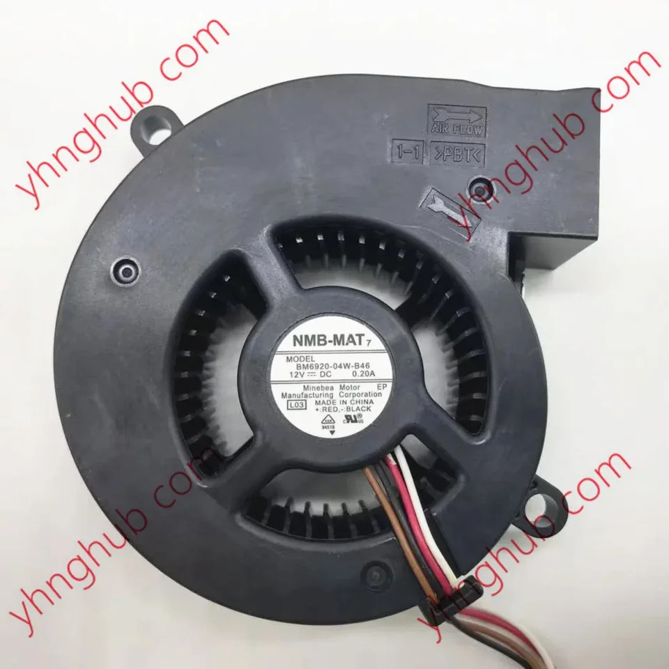 NMB-MAT BM6920-04W-B46 DC 12V 0.20A 4-와이어 서버 냉각팬
