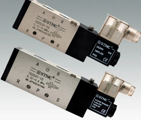 STNC 2위치 5방향 밸브 TG2511-06 TG2521-08 TG2531-10 TG2541-15 DC24V DC12V AC220V AC380V AC110V