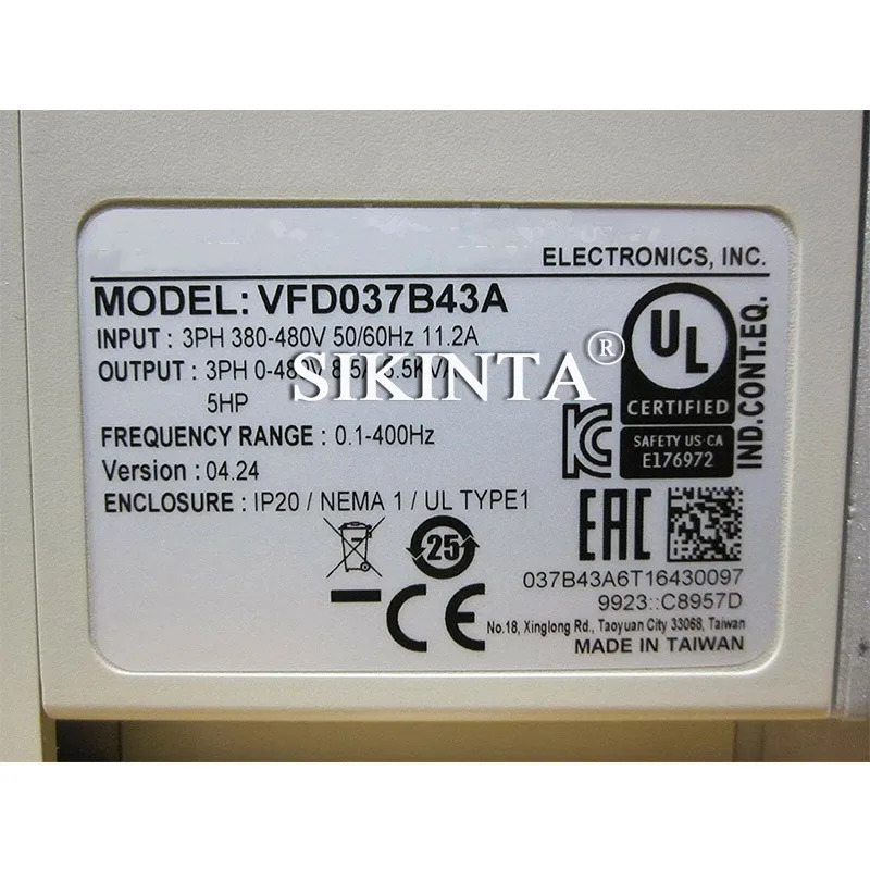 VFD-B 시리즈 인버터 주파수 변환기 VFD037B43A 3.7KW 380V 리퍼
