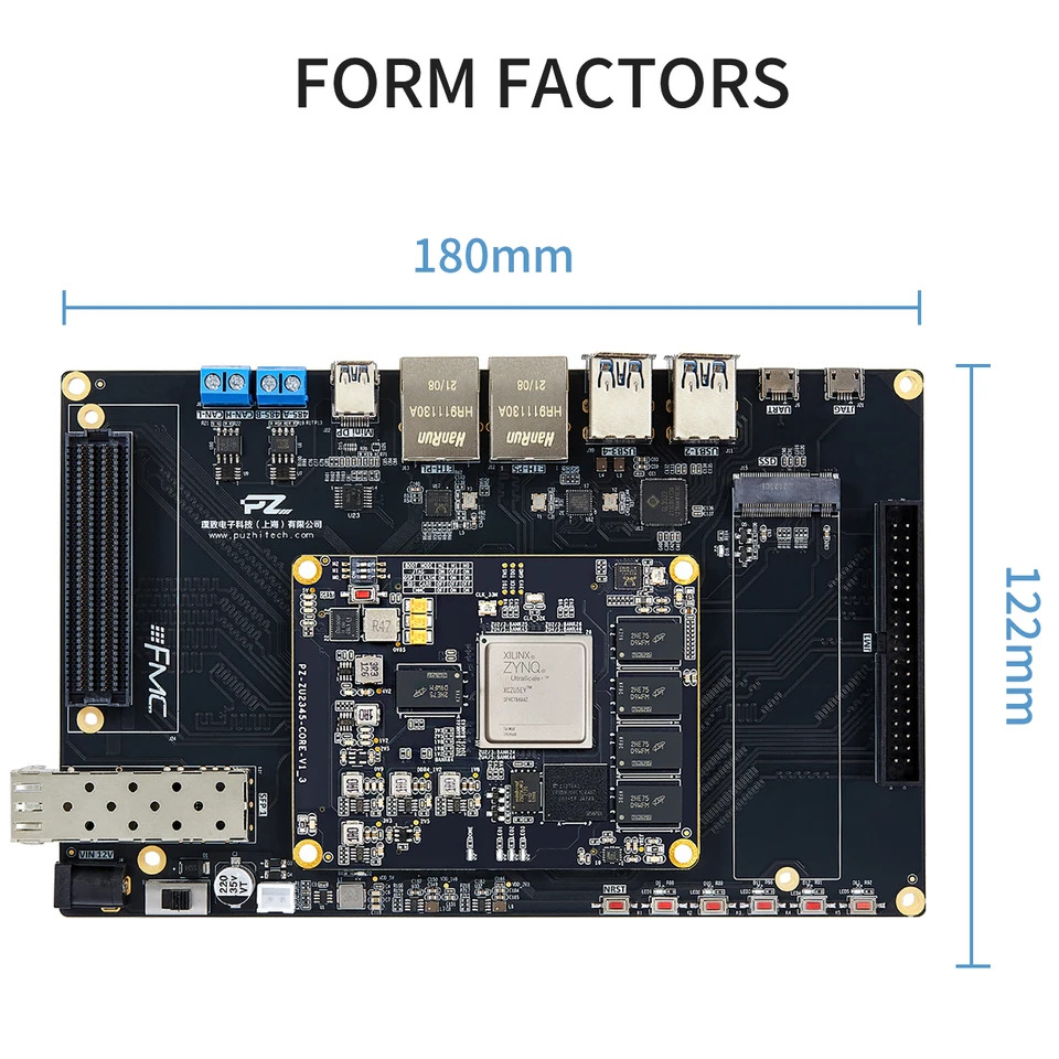 단일 보드 컴퓨터 Puzhi PZ-ZU5EV-FL-KFB 평가 키트 Xilinx ZYNQ UltraScale  fpga 익스텐션
