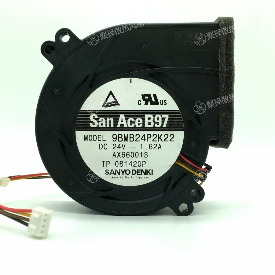 Sanyo Denki 서버 냉각팬 DC 24V 1.62A 97x97x 4 와이어 9BMB24P2K09