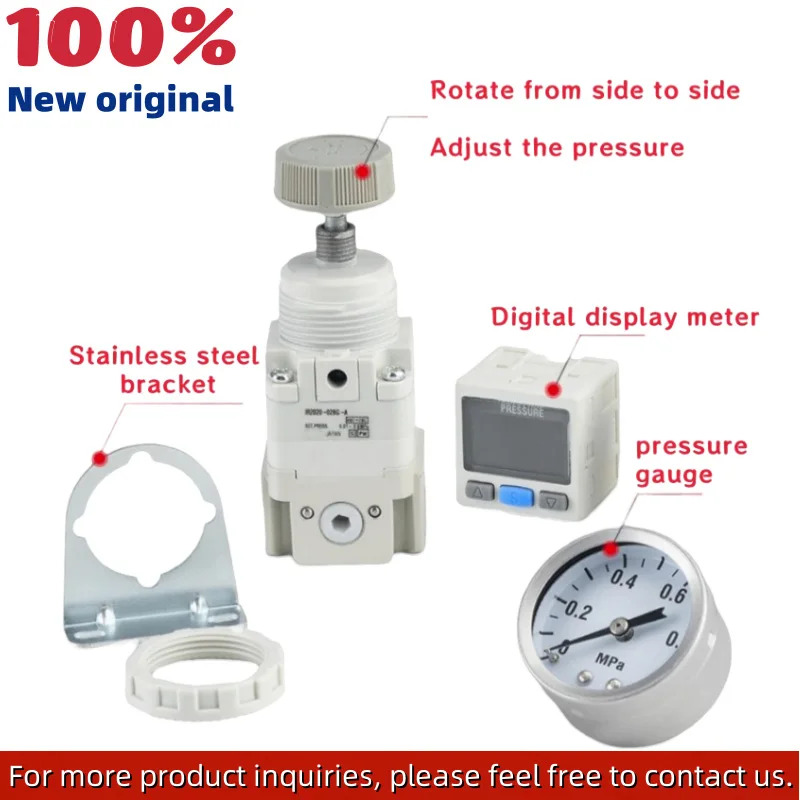 IR3000-02/IR3020-02BG 정밀 에어 압력 조절기 밸브 1/4 3/8 1/2 Rc/G/NPT 0.05-0.85MPa 공압 감소 New