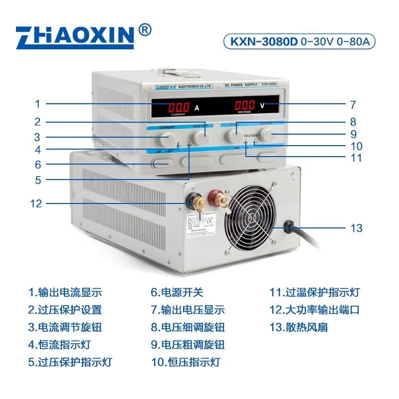 KXN-3080D 고전력 스위칭 DC 조정 전원공급장치 가능30V 80A 전기 도금
