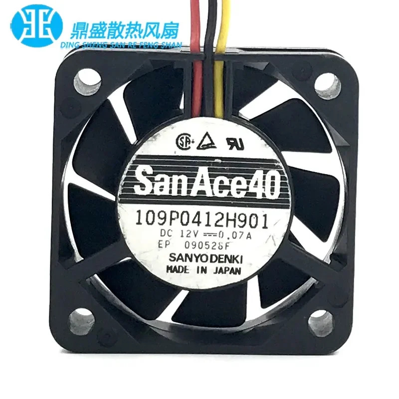 SANYO Denki 3 선 서버 냉각팬 109P0412H901 DC 12V 0.07A mm
