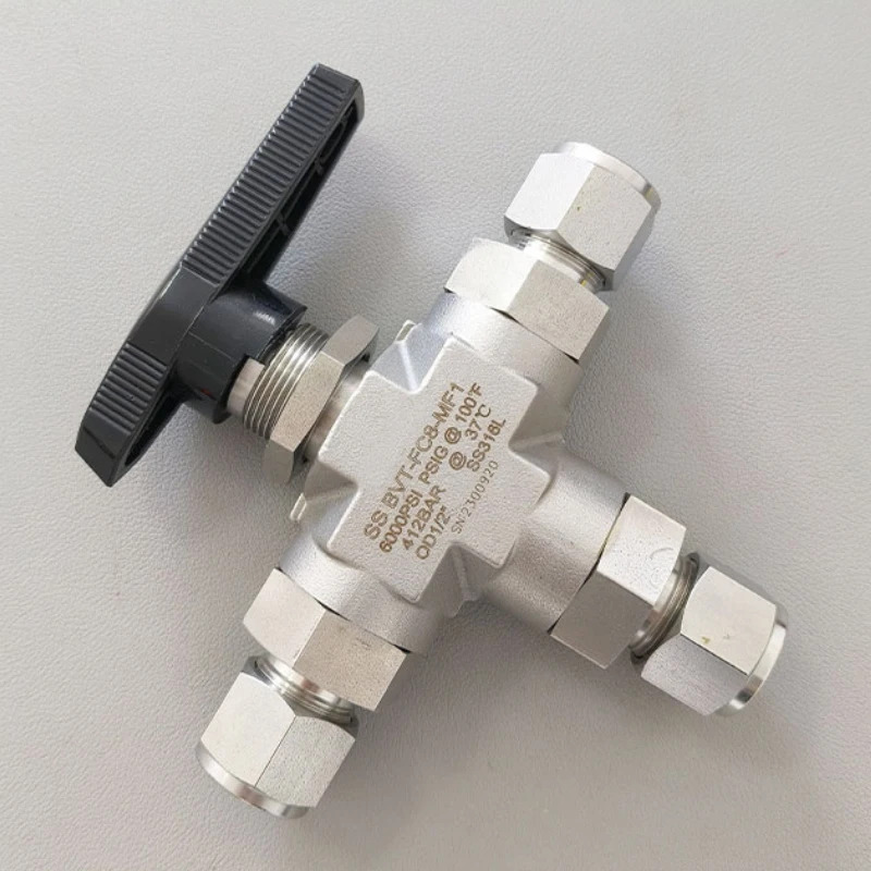 이슬리브 3방향 볼 밸브 고압 BV 단조 바디 액체 6000PSI
