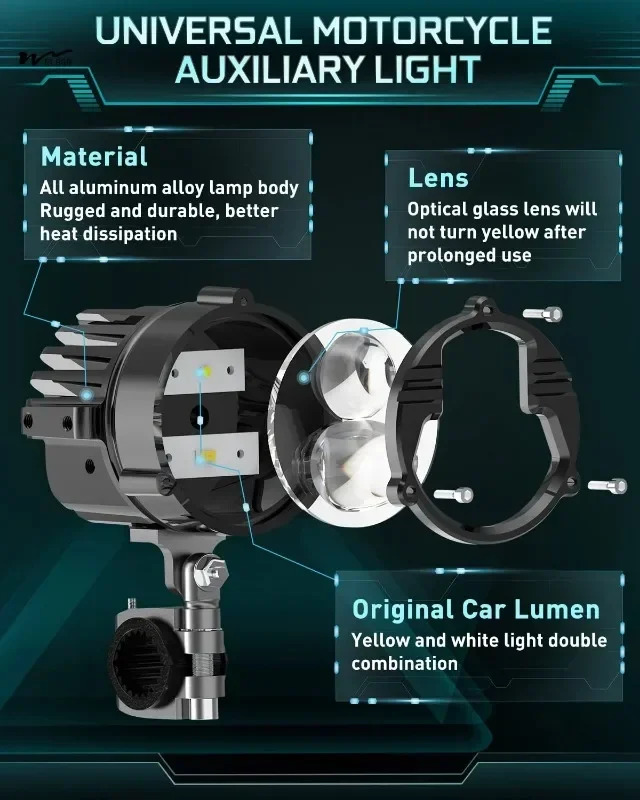 안개등 3000 LM 앰버 화이트 스트로브 램프 오프로드 스포트라이트 LED 주행등 5 가지 모드