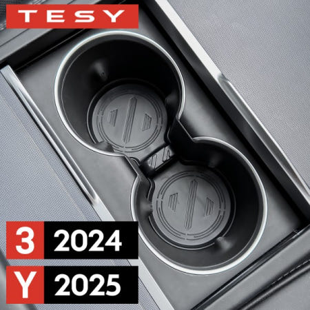 테슬라 모델 Y 주니퍼 2025 출시 3 하이랜드 워터컵 매트 컵받침 슬롯 논슬립 방수 음료 패드