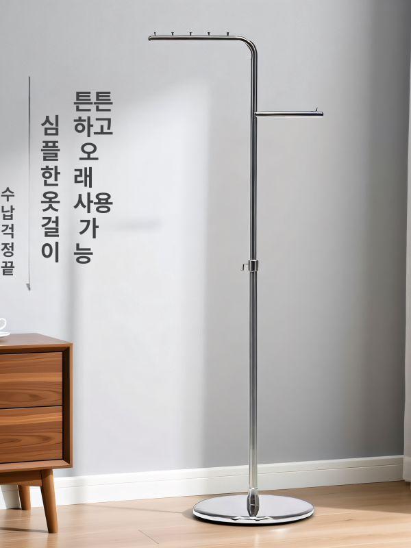 철제 스탠드옷걸이 매장용 파이프행거 튼튼한 더블 기본바퀴 이동식행거 - 상세 이미지 4