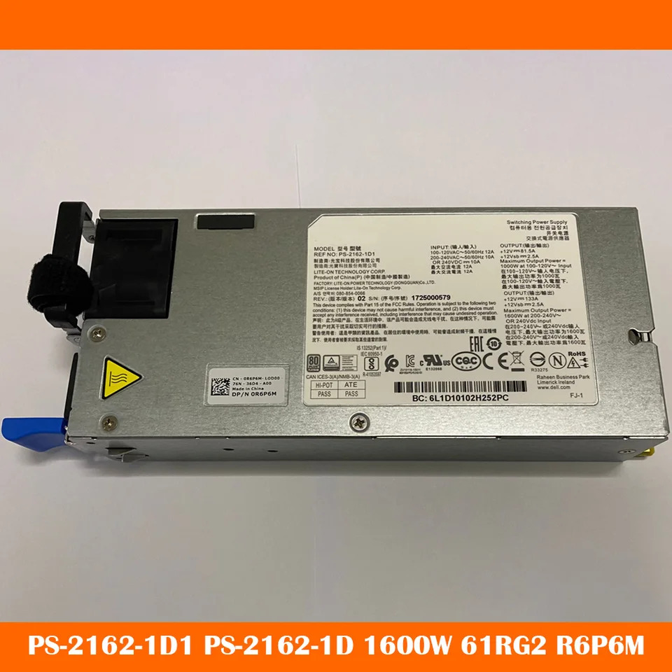 서버작동 전원공급장치 C6300 XC630 PS-2162-1D1 PS-2162-1D 1600W 61RG2 R6P6M 전 완전 리퍼