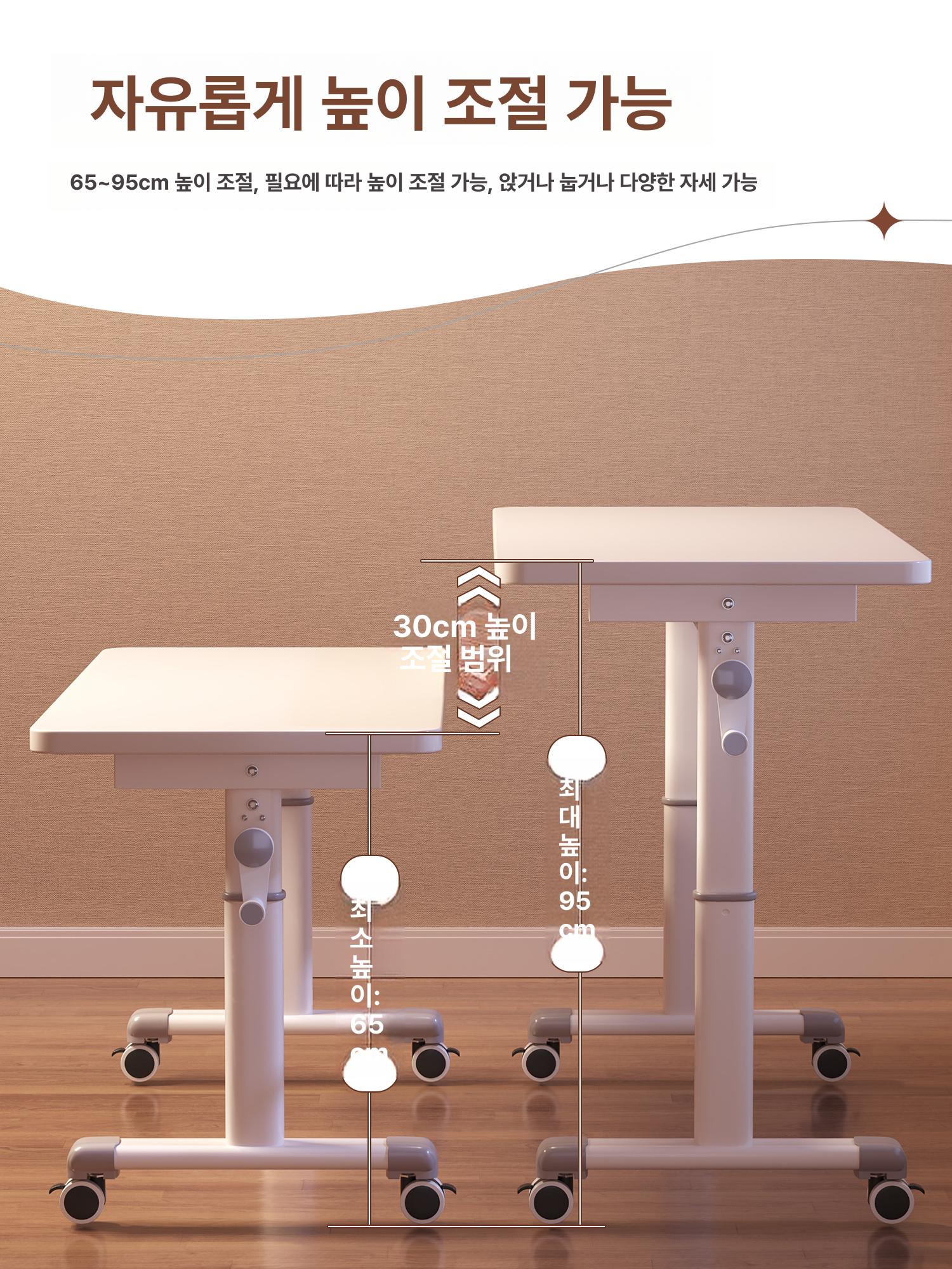 수동높이조절 스탠딩데스크 컴퓨터 높낮이 스탠딩책상 탁자 사무실 리프트 키높이책상 - 상세 이미지 4