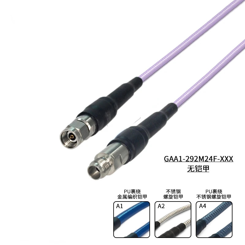 2.92mm 수-2.4mm 암 저손실 케이블 연결 142A 40G 아머드 GAA1