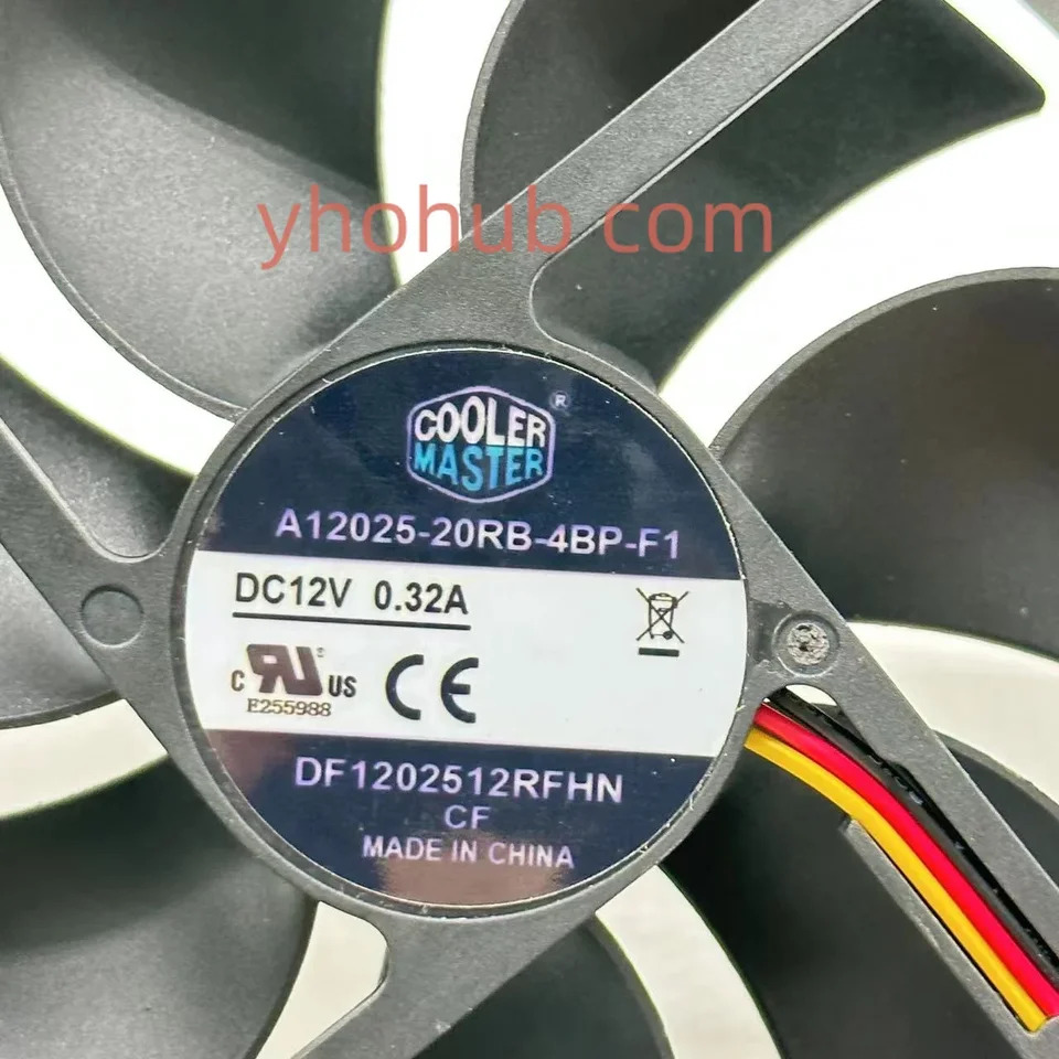쿨러 마스터 A12025-20RB-4BP-F1 3 선 서버 냉각팬 DC 12V 0.32A 120x120x25mm