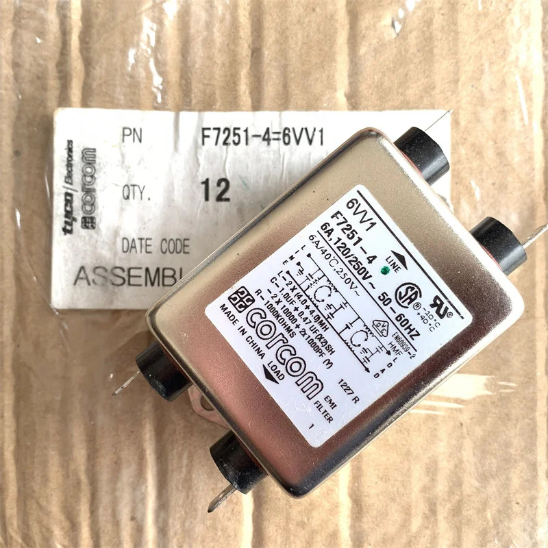 CORCOM 전자기 방지 EMI IEC 필터 6VV1 F7251-4 6A