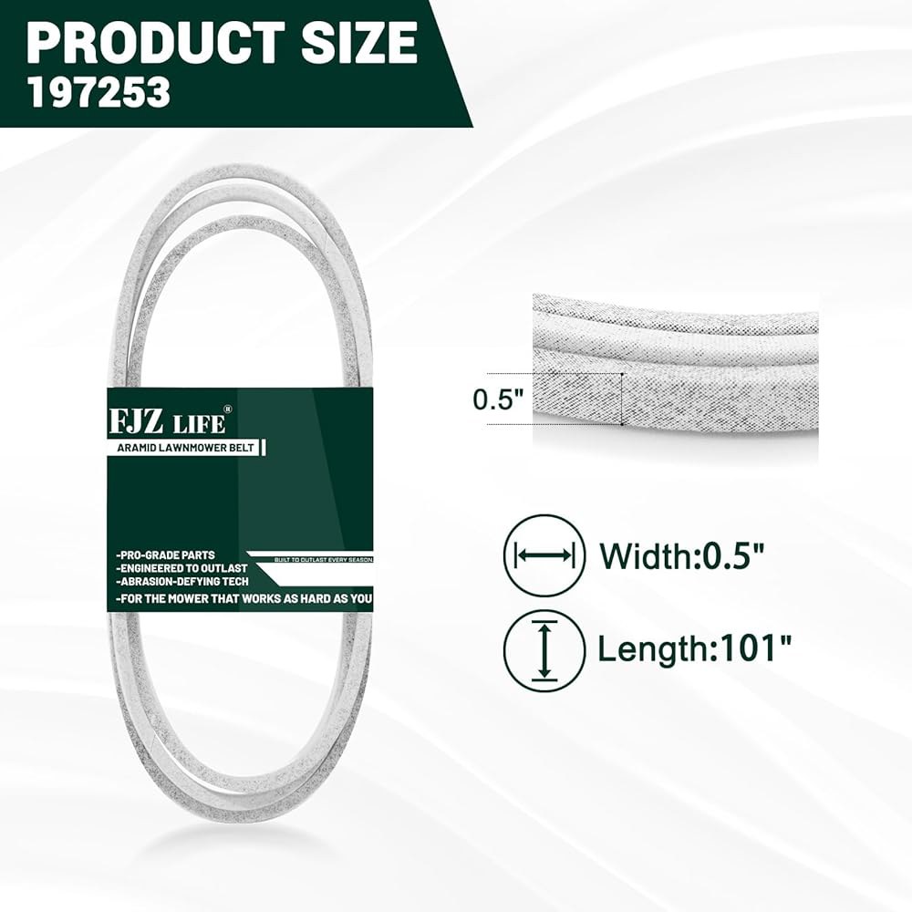 FJZLIFE 197253 429636 잔디깎이 데크 벨트 YTA18542 Husqvarna 코드, 106.7cm(42인치) 532429636 AYP, Poulan 59285500 - 상세 이미지 2