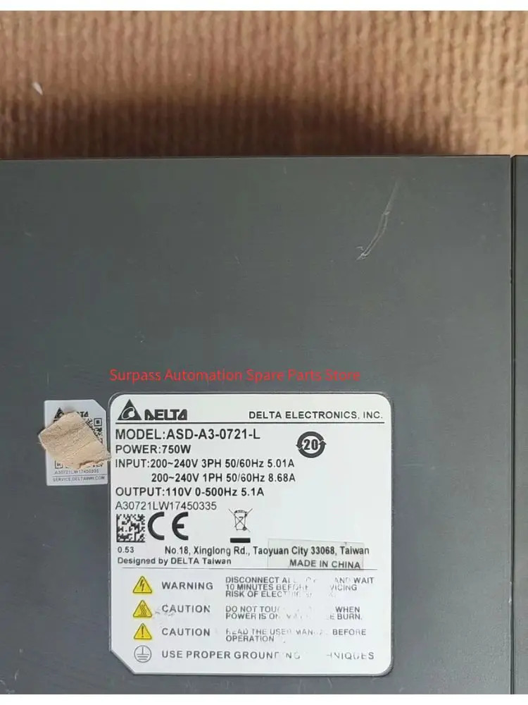 ASD-A3-0721-L 리퍼 서보 드라이버 750W 기능 작동 ok