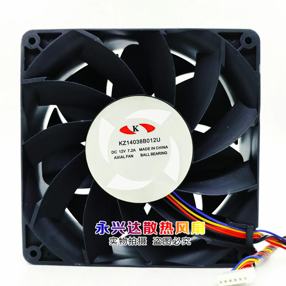 K KZ14038B012U DC 12V 7.2W 140x140x38mm 6 와이어 서버 냉각팬