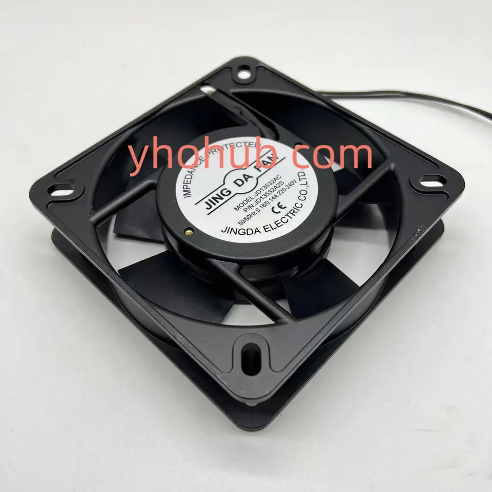 JINGdaf호환AN 2 와이어 서버 냉각팬 JD13532AC JD13532A2S AC 220V 240V 0.14A 135x135x35mm